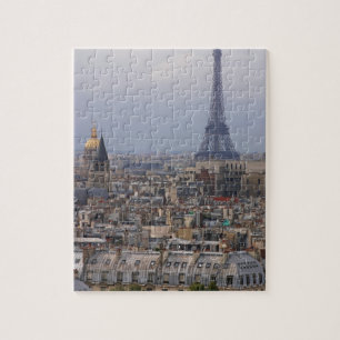 France, Paris, cityscape with Eiffel Tower Jigsaw Puzzle