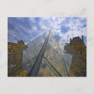 France, Paris. Clouds reflect off the Louvre Postcard