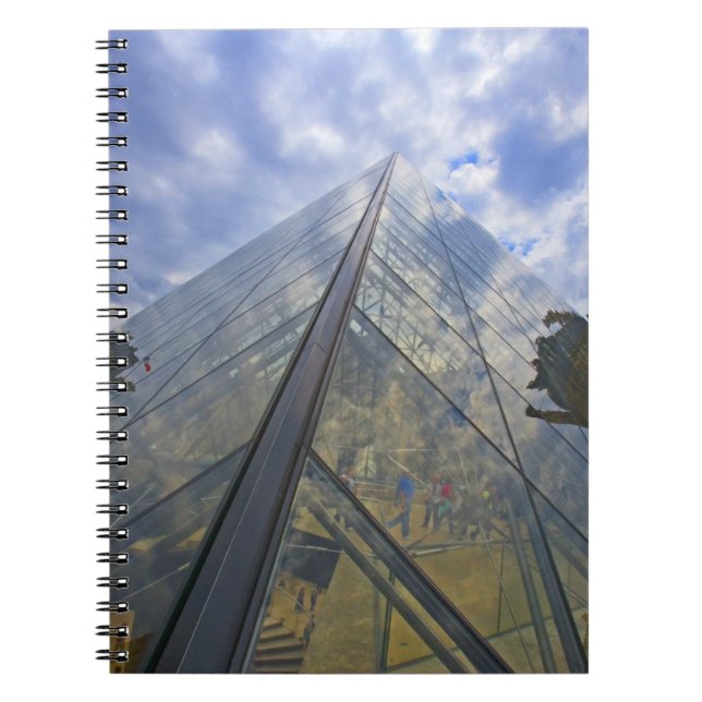 France, Paris. Clouds reflect off the Louvre Spiral Notebook (Front)