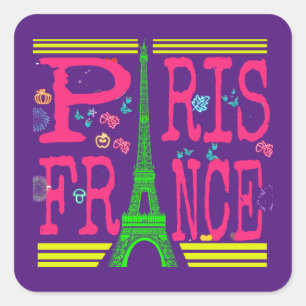 France, Paris,Eifel Tower Travel Square Sticker