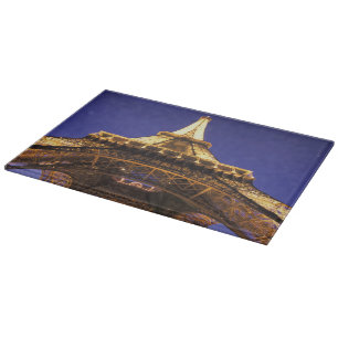 FRANCE, Paris Eiffel Tower, evening view Cutting Board