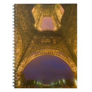 France, Paris. Eiffel Tower illuminated at 2 Spiral Notebook