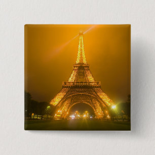 France, Paris. Eiffel Tower illuminated at 3 15 Cm Square Badge