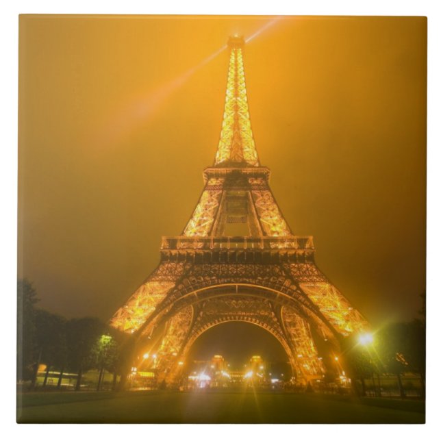 France, Paris. Eiffel Tower illuminated at 3 Tile (Front)