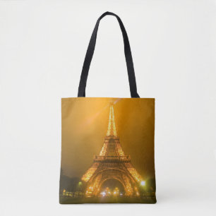 France, Paris. Eiffel Tower illuminated at 3 Tote Bag