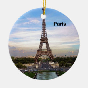 France Paris Eiffel  tower (new) (St.K) Ceramic Tree Decoration