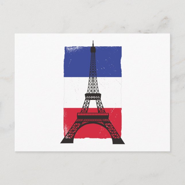 France Paris French Flag Postcard (Front)