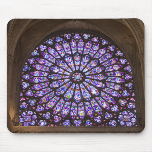 France, Paris. Interior detail of stained glass Mouse Pad