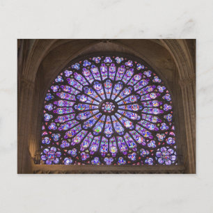 France, Paris. Interior detail of stained glass Postcard