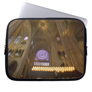 France, Paris. Interior of Notre Dame Cathedral. Laptop Sleeve