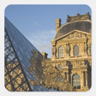 France, Paris, Louvre Museum and the Pyramid, Square Sticker