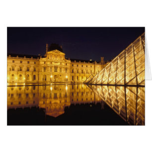 France, Paris, Louvre museum by night.