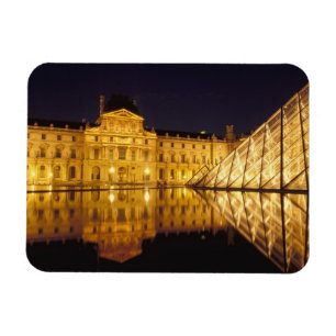France, Paris, Louvre museum by night. Magnet