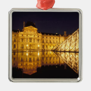 France, Paris, Louvre museum by night. Metal Tree Decoration