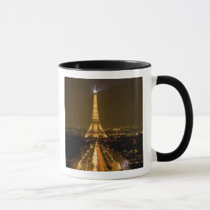 France, Paris. Nighttime view of Eiffel Tower Mug