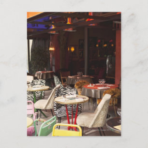 France, Paris, outdoor cafe Postcard