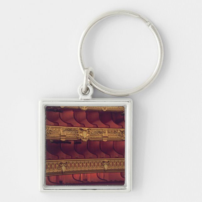France, Paris. Partial view of balcony seating Key Ring (Front)