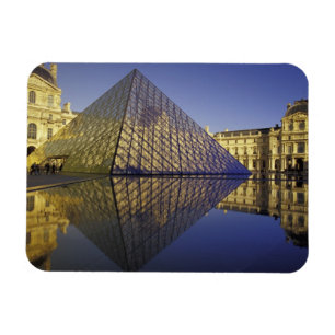 FRANCE, Paris Reflection, Pyramid. The Louvre Magnet
