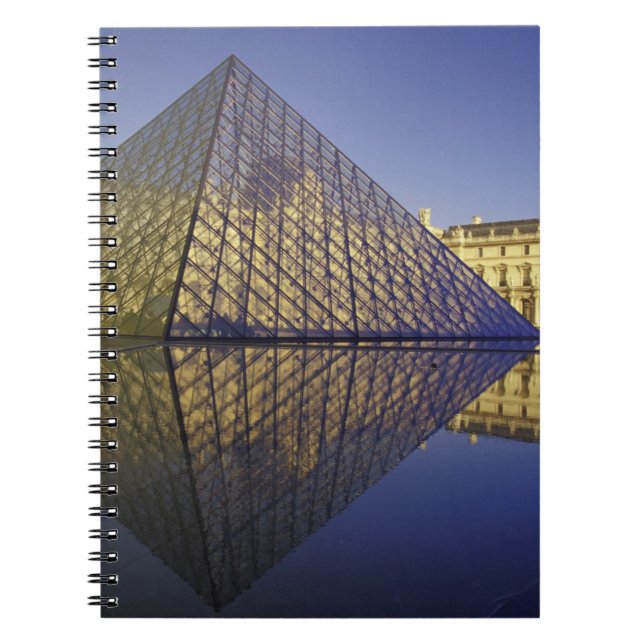 FRANCE, Paris Reflection, Pyramid. The Louvre Spiral Notebook (Front)