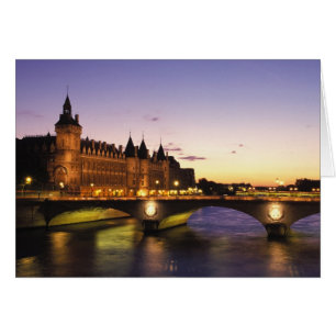 France, Paris, River Seine and Conciergerie at