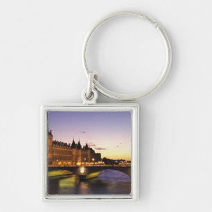 France, Paris, River Seine and Conciergerie at Key Ring