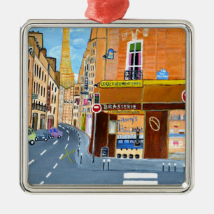 France, Paris,Rue Dominique Metal Tree Decoration