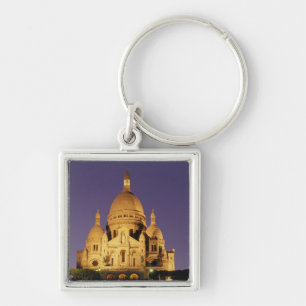 France, Paris, SacrÃ©-Coeur at dusk. Key Ring