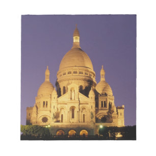France, Paris, SacrÃ©-Coeur at dusk. Notepad