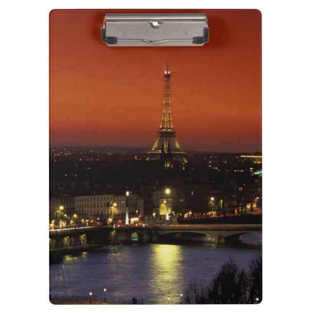 France, Paris Sunset view of Eiffel Tower and Clipboard (Front)
