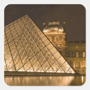 France, Paris. The Louvre at twilight. Credit 2 Square Sticker