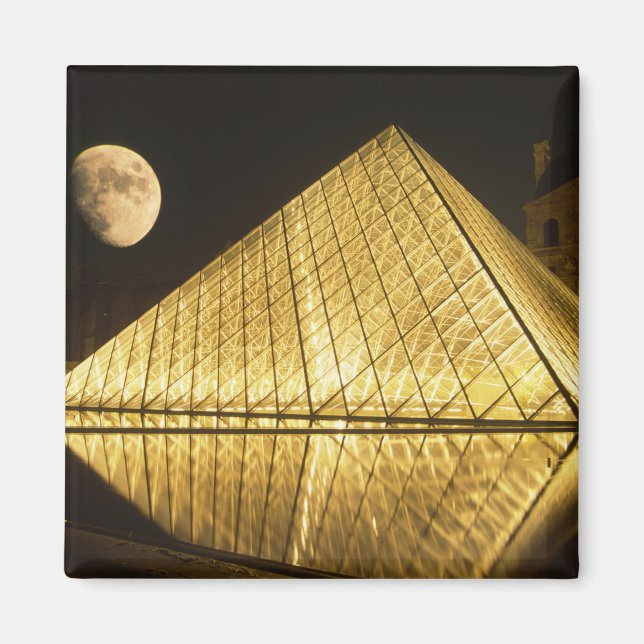 France, Paris, The Louvre Museum, Nighttime Magnet (Front)