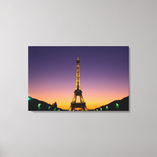 France, Paris, Tour Eiffel at sunset. Canvas Print
