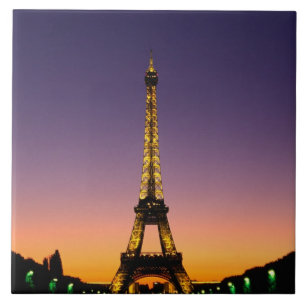 France, Paris, Tour Eiffel at sunset. Tile