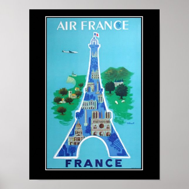 France Paris Travel Vintage French poster (Front)