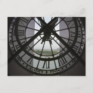 France, Paris. View across Seine River through Postcard