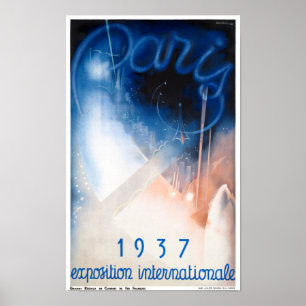 France Paris Vintage Travel Poster Restored