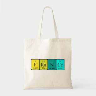 France periodic table name tote bag