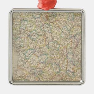 France physical, political metal tree decoration