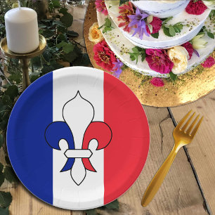 France plates, Lilly, patriots, French Flag Paper Plate
