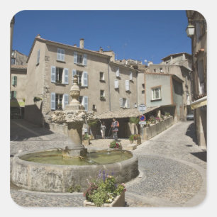 France, Provence, Valensole. Tourists explore Square Sticker