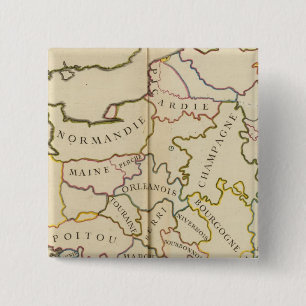 France, Providences and Boundaries 15 Cm Square Badge