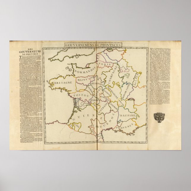 France, Providences and Boundaries Poster (Front)