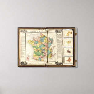 France Provinces and Departments Canvas Print