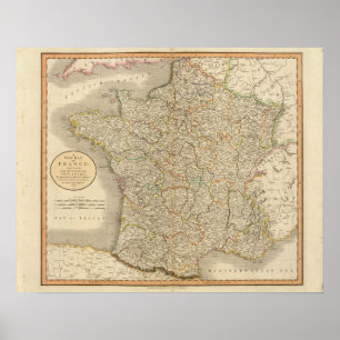 France Provincial Boundaries Poster
