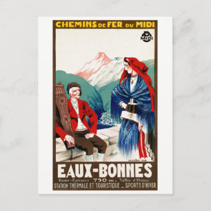 France Restored Vintage Travel Poster Postcard