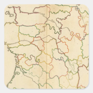 France Rivers Outline Square Sticker