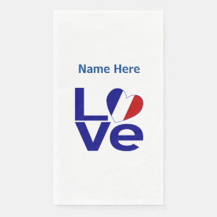 France Rose Flag Personalised Napkin
