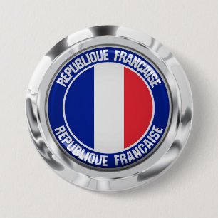 France Round Emblem 7.5 Cm Round Badge