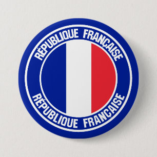 France Round Emblem 7.5 Cm Round Badge