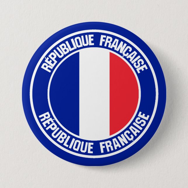 France Round Emblem 7.5 Cm Round Badge (Front)